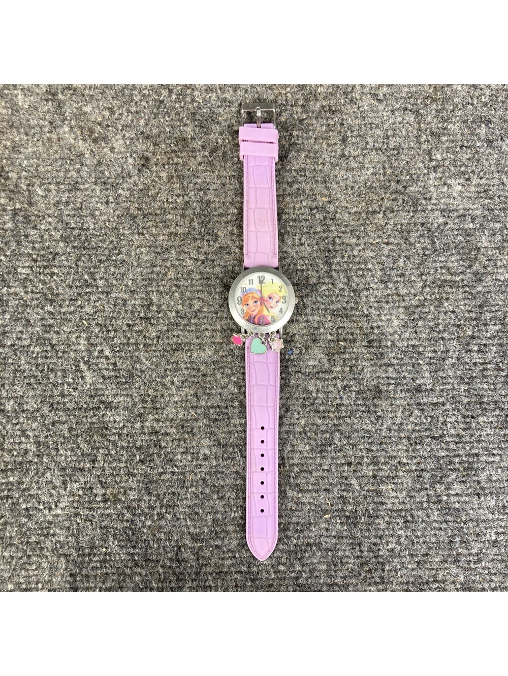 Disney Frozen Anna & Elsa Watch w/ Heart Star & Snowflake Charms